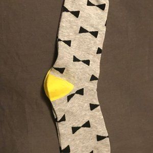 NEW Kate Spade Gray Cotton Socks with Bow Yellow